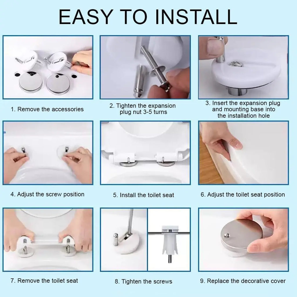 2/4Pcs Toilet Seat Hinges Top Fix Hinge Pack Mountings Replacement Release Quick Screws For Toilet Bathroom Furniture Accessorie Vue