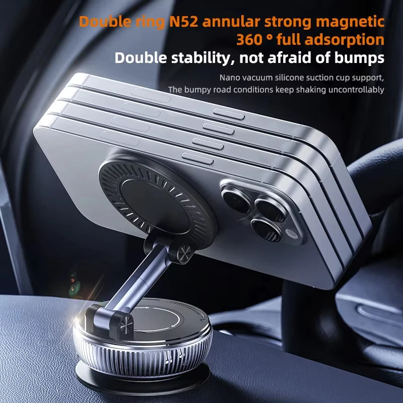 Upgraded Vacuum Magnetic Phone Holder Stand, for Magsafe Suction Cup Phone MountAdjustable Swivel Lock Vue