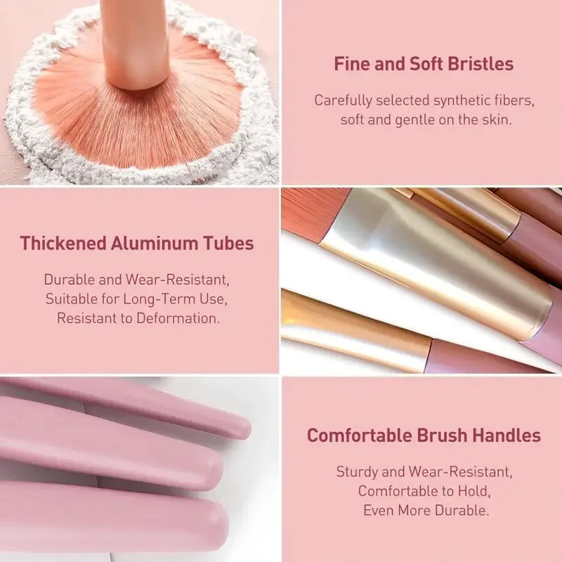 8pcs Makeup Brush Set, Professional Cosmetic Tools, Foundation Powder, Eyeshadow, Kabuki Blending, Beauty Tool Vue