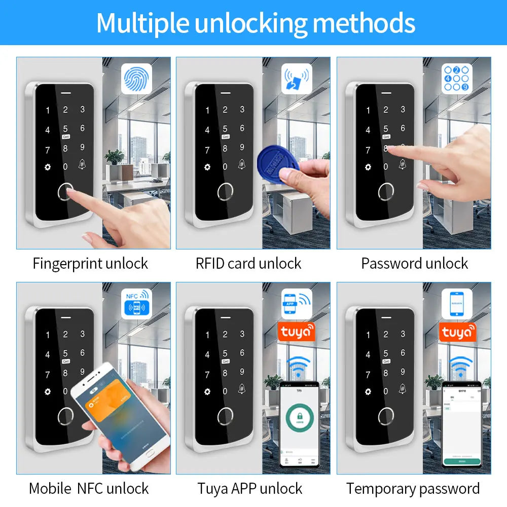 Support Tuya App Garage Door Opening Motor Kit Fingerprint Access Controller Bluetooth Power Control Access Control System Vue