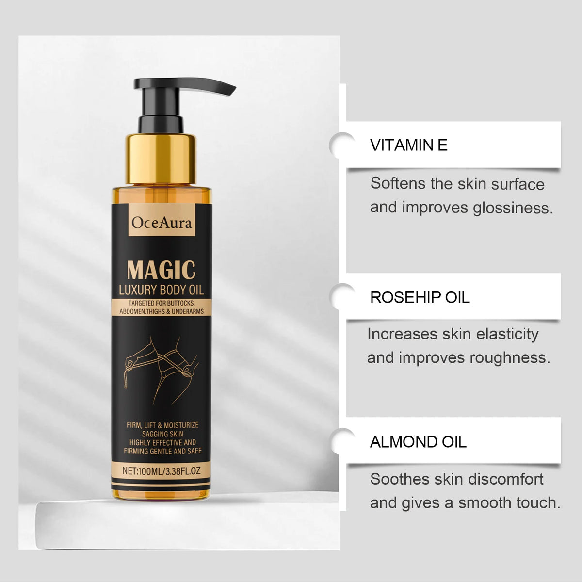 Magic Luxury Body Oil Firming Lift Skin Remove Fine Lines Anti Dryness Improve Sagging Smooth Moisturizing Massage Essential Oil Vue