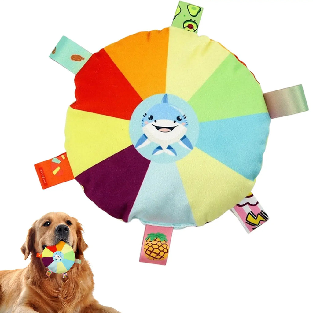 Colorful Squeaky Dog Toy with Elastic Rope, Interactive Soft Chew Toy for Indoor Outdoor, Pet Play Fetch Tug for Park Garden Vue