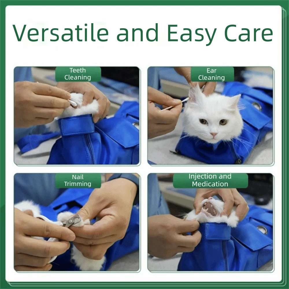 Anti-scratch Bite Fixed Portable Cat Bag Cat Nail Clipping Double Shoulder Pet Backpack Foldable Multifunctional Vue