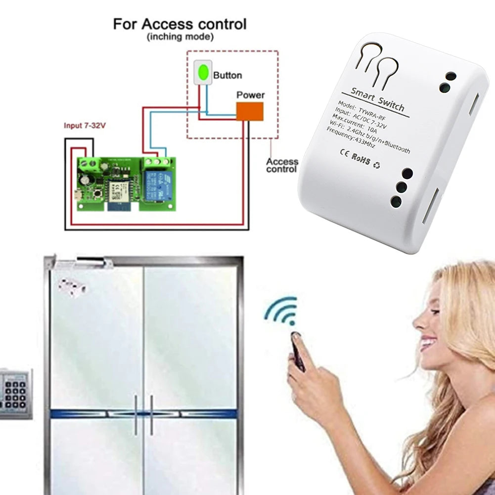 Smart WiFi Relay Switch Module 10A – Alexa & Google Home WiFi Relay Switch Module Vue