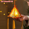Triangular Triangle Lantern Interlocking Corner Tabs High-Transmittance Pyramid Shape Lamp Hanging Long Tassel Corner Pendants Vue Orange 4inch