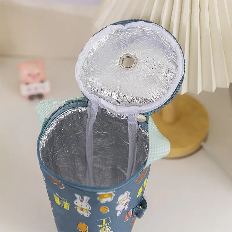 Cute Cartoon Milk Tea Tote Bag Heat Preservation Bag Portable Insulated Cup Cover Eco-friendly Handbag Cup Accessories Vue