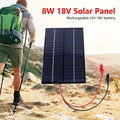 8W 18V Portable Solar Panel Waterproof Mini Small Solar Panel Module with Clip Solar Battery Charger for 12-18V Battery Charging Vue Default Title