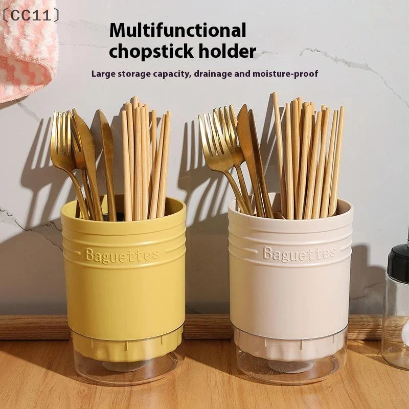 〔CC11〕Utensil Holder Plastic Multi Functional Drain Chopstick Tableware Knife Spoon Fork Chopstick Container Kitchen Tool Vue