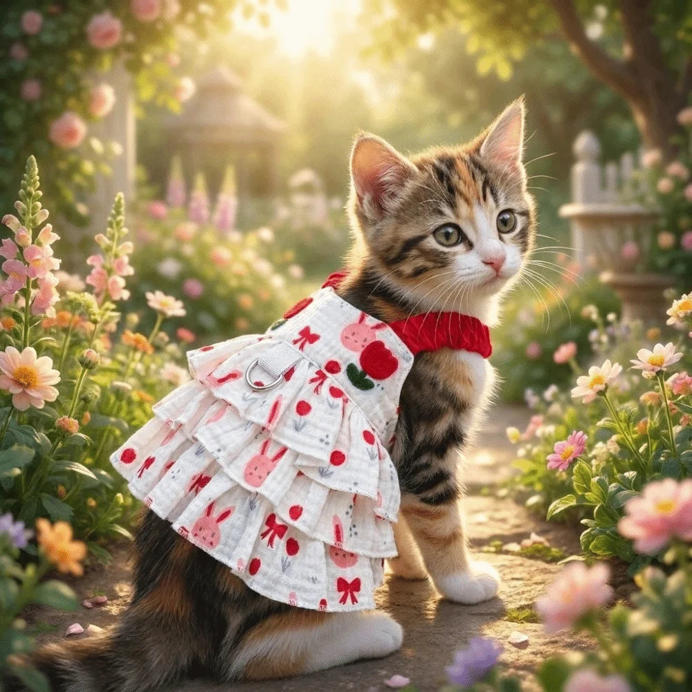 Soft Thin Breathable Dog Cake Skirt Comfortable Cotton Puppy Princess Skirt Cartoon Lightweight Summer Cat Clothes Indoor Vue