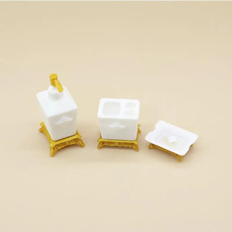 Mini Dollhouse 1 12 Scale Toothbrush Holder Set 1 3Pcs Creative Bathroom Accessories for Pretend Play Home Vue