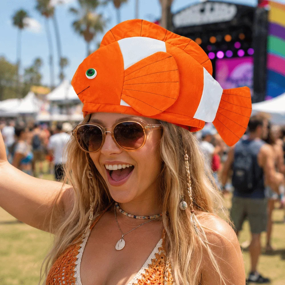 Costume Accessories Creative Cartoon Fish Hat Cute Funny Sea Animal Cap Unisex Soft Fish Head Cover Carnivals Vue