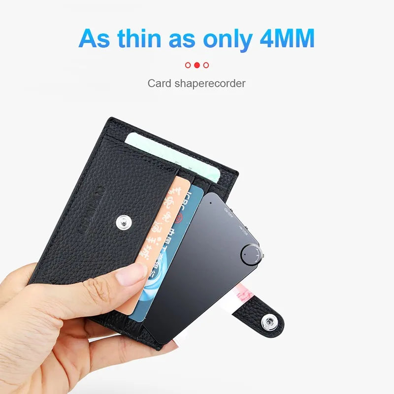 150 Hour Ultra-thin Card Digtal Voice Recorder Oculta 4-64GB Mini Activated Professional Sound Record Flash Drive Dictaphone MP3 Vue