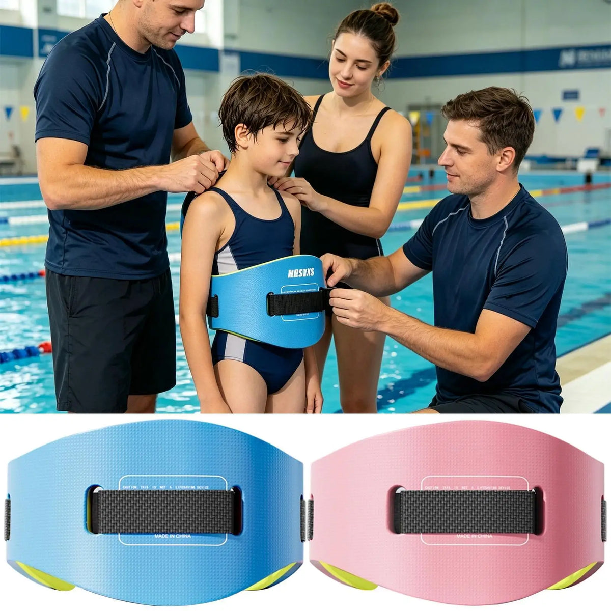 Ergonomic Swim Belt EVA Adjustable Flotation Belt for Adults Kids Swimming Pool Beach Lake River Sea Summer Outdoor Water Sport Vue