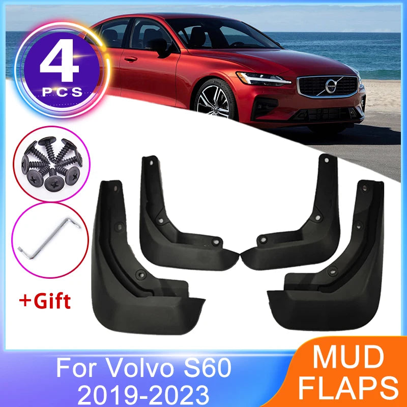 4PCS Car Mudguards For Volvo S60 2019 2020 2021 2022 2023 Mud Flaps Splash Guards Front Rear Fenders Wheel Protector Accessories Vue Default Title