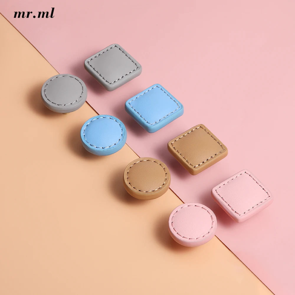 1pc drawer handle cabinet door handle leather wrapped brass door handle direction circular pink Cute cabinets Vue