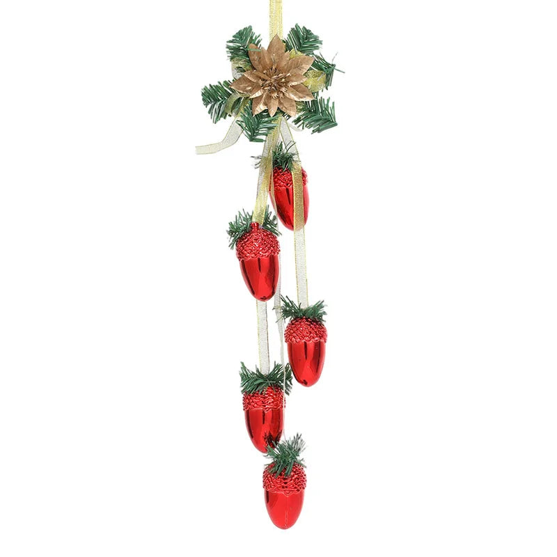 Christmas Plastic Glitter Pinecone Hanging Ornaments For Door Window Table Centerpiece Festive Display For Home And Family Vue