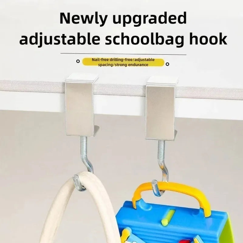 1-50PCS 360° Rotatable Hook Adjustable No Drill Mount for Wall and Desk Heavy Duty Backpack Hanger Portable Dorm Organizer Vue