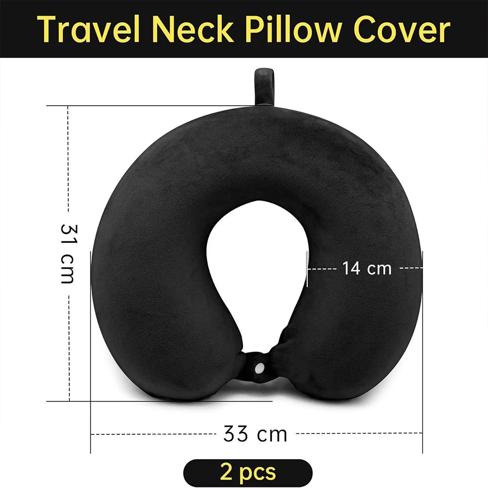 2-Pack U-Shaped Travel Neck Pillow Covers | Soft Replacement Travel Pillow Cover Vue