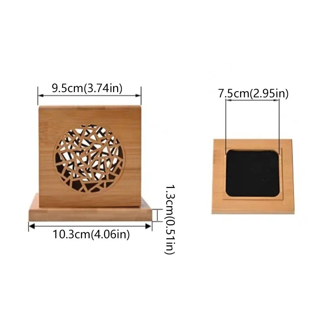 Incense Bracket Bamboo Incense Burner Anti-Scald with Cover Sage Incense Box Hollow Out Sandalwood Incense Base Plate Home Vue