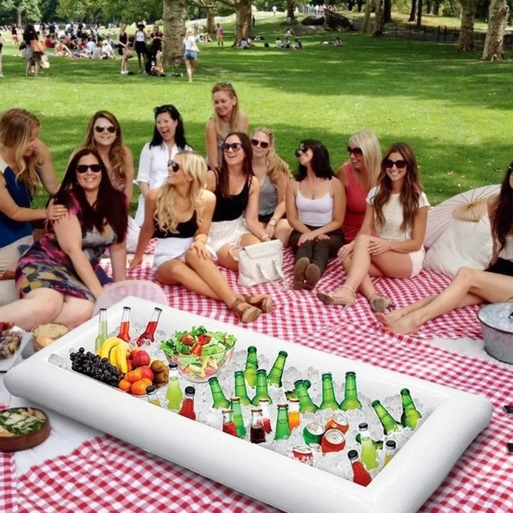 Funny PVC Inflatable Serving Bar Multi-functional Lightweight Pool Float Tray Portable Drink Tray Salad Tray Party Supplies Vue