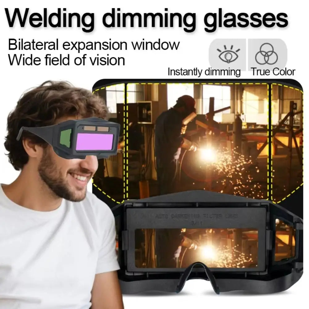 Headworn Automatic Dimming Welding Glasses Dimming Argon Arc Soldering Glasses Eye Protection Anti-glare Solder Lenses Working Vue