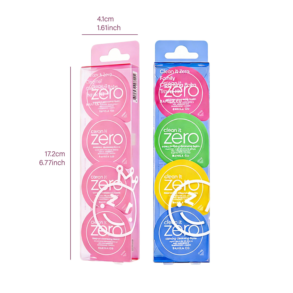 Banila Co Clean It Zero Cleansing Balm Mini Capsule Set 4×3g,Creamy Balm,Deep Makeup Removal,Clear Wash,K-Beauty,Korean Makeup Vue