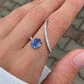 Huitan Geometric Cubic Zirconia Ring – Women's Wedding Band Fashion Ring Vue H475 9