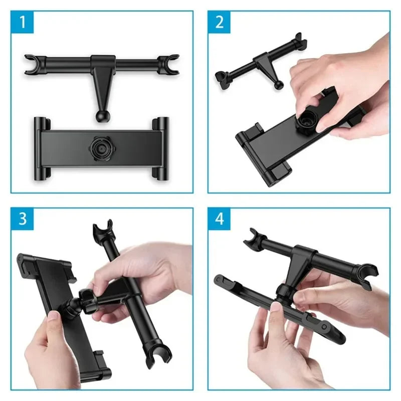 Telescopic Car Rear Pillow Phone Holder Tablet Rotating Car Seat Rear Stand Headrest Bracket for Phone Tablet 5 13 Inch Vue