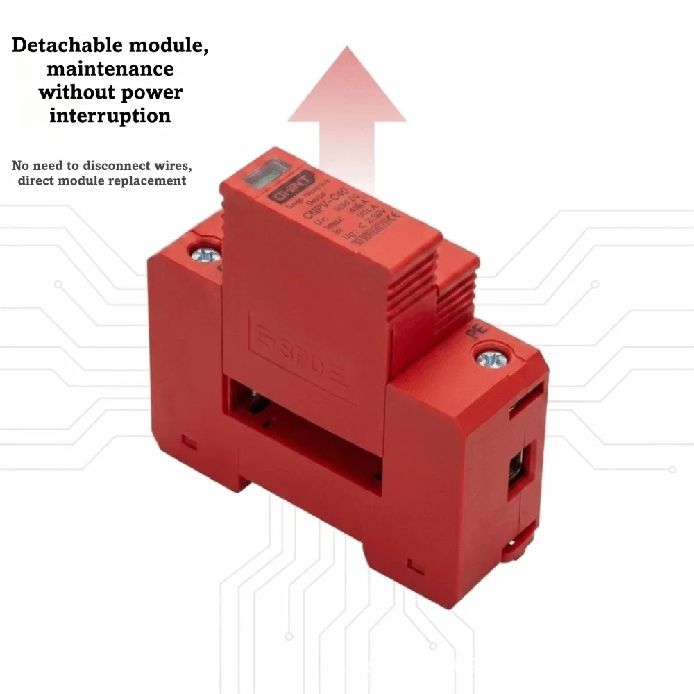 DIN Rail Surge Protective Device Easy To Install PC Flame Retardant Surge Protector Longevity Visual Window Low-voltage Arrester Vue