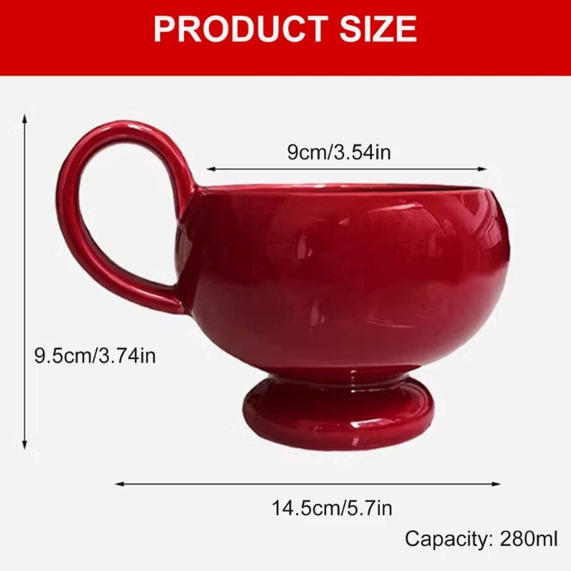 OOTDTY 280ml Ceramic Coffee Mug with Portable Handle Ceramic Coffee Mug Vue