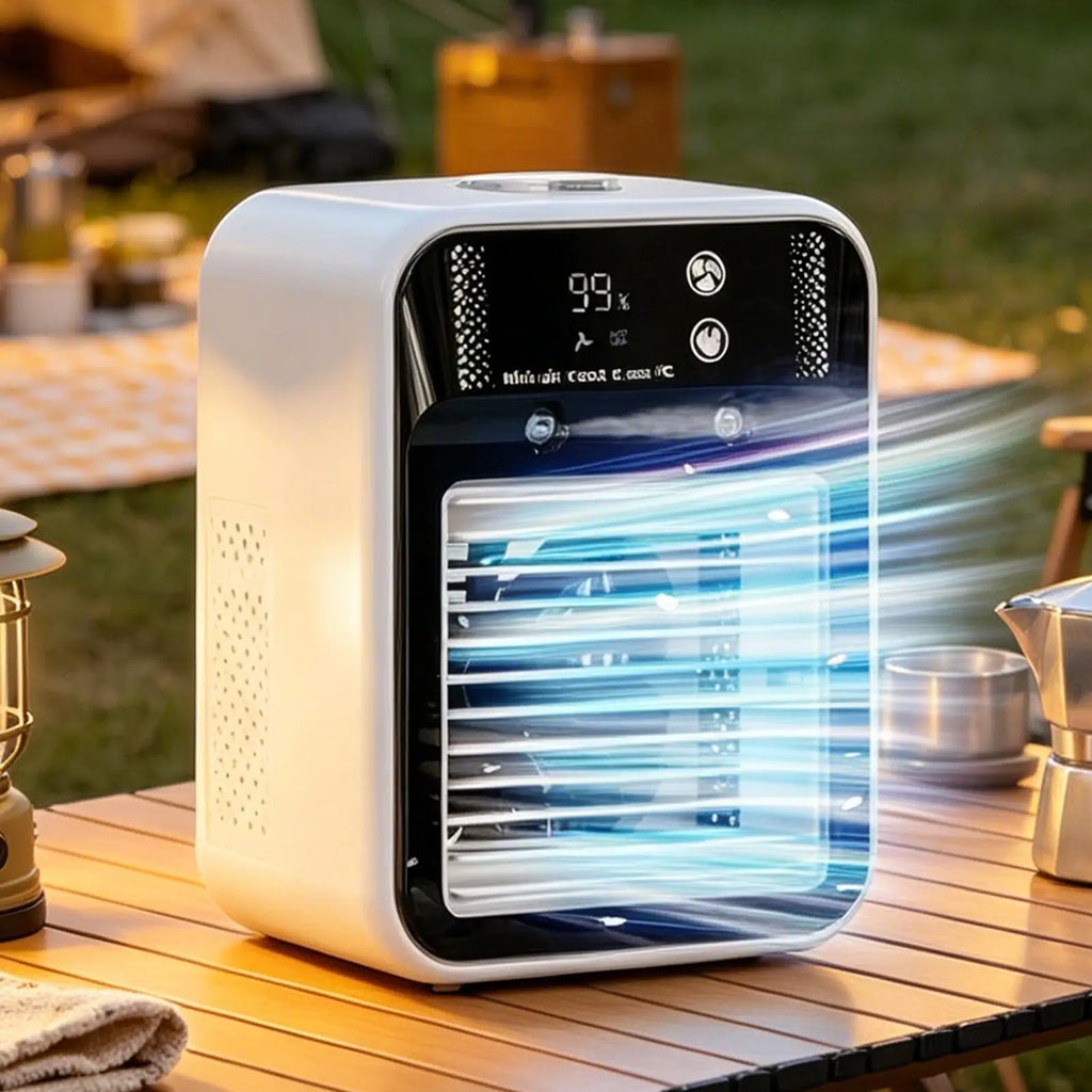 500ml Portable Air Cooler 2-Speed Personal Evaporative AC w/Misting Fan USB Rechargeable Mini Cooler for Home Office Outdoor Ca Vue