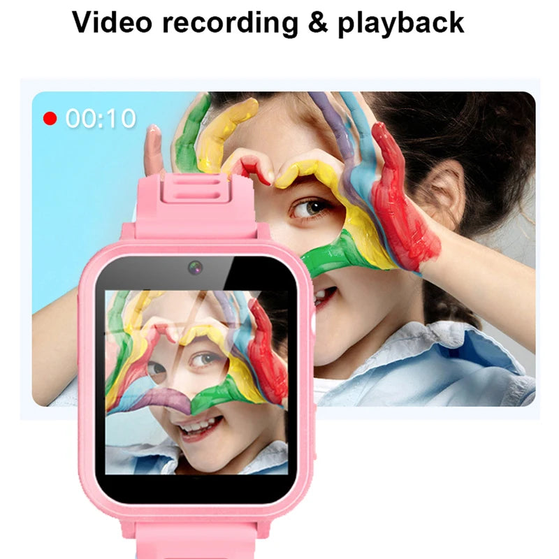 Children's Wristwatch 24 Games Kids Smart Watch Music Play Pedometer Tracker Time Display Video Audio Record Torch Smartwatch Vue