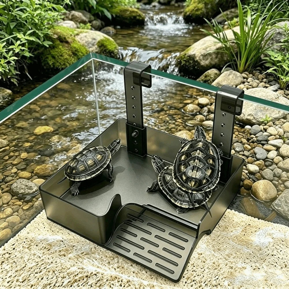 Plastic Turtle Basking Platform Height Adjustable Suction Cup Turtle Climbing Slope Non-Slip Sun Drying Dock Vue