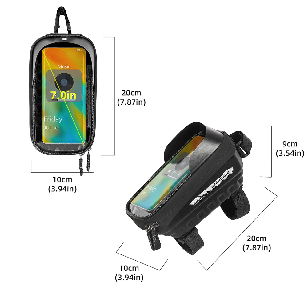 Waterproof Bike Phone Mount Bag EVA Hard Case Top Tube Storage Pouch For MTB And Road Bicycles Cycling Phone Holder Gear Vue
