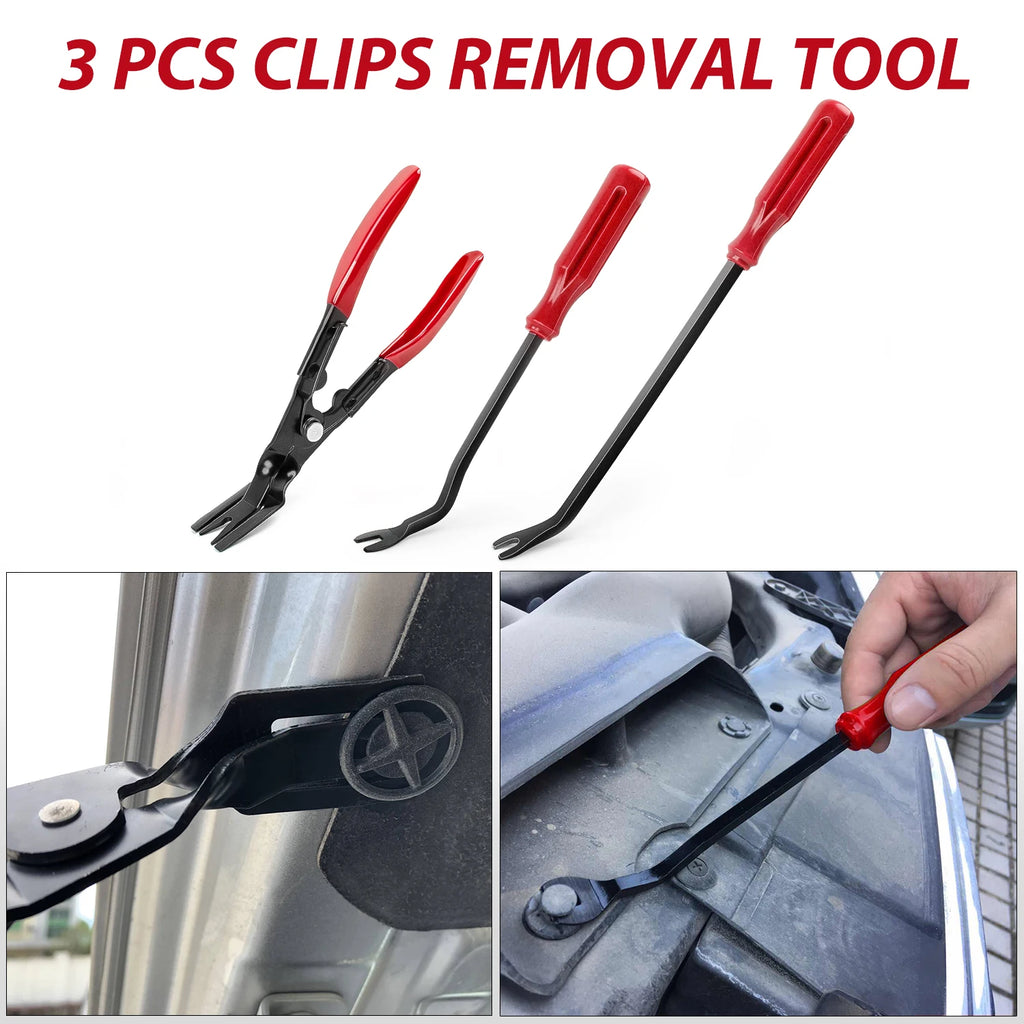 Nilight 200Pcs Trim Removal Tool, Auto Push Pin Bumper Retainer Clip Set Fastener Terminal Remover Adhesive Cable Clips Round Handle Crowbar Kit Car Panel Radio Auto Clip Pliers Vue