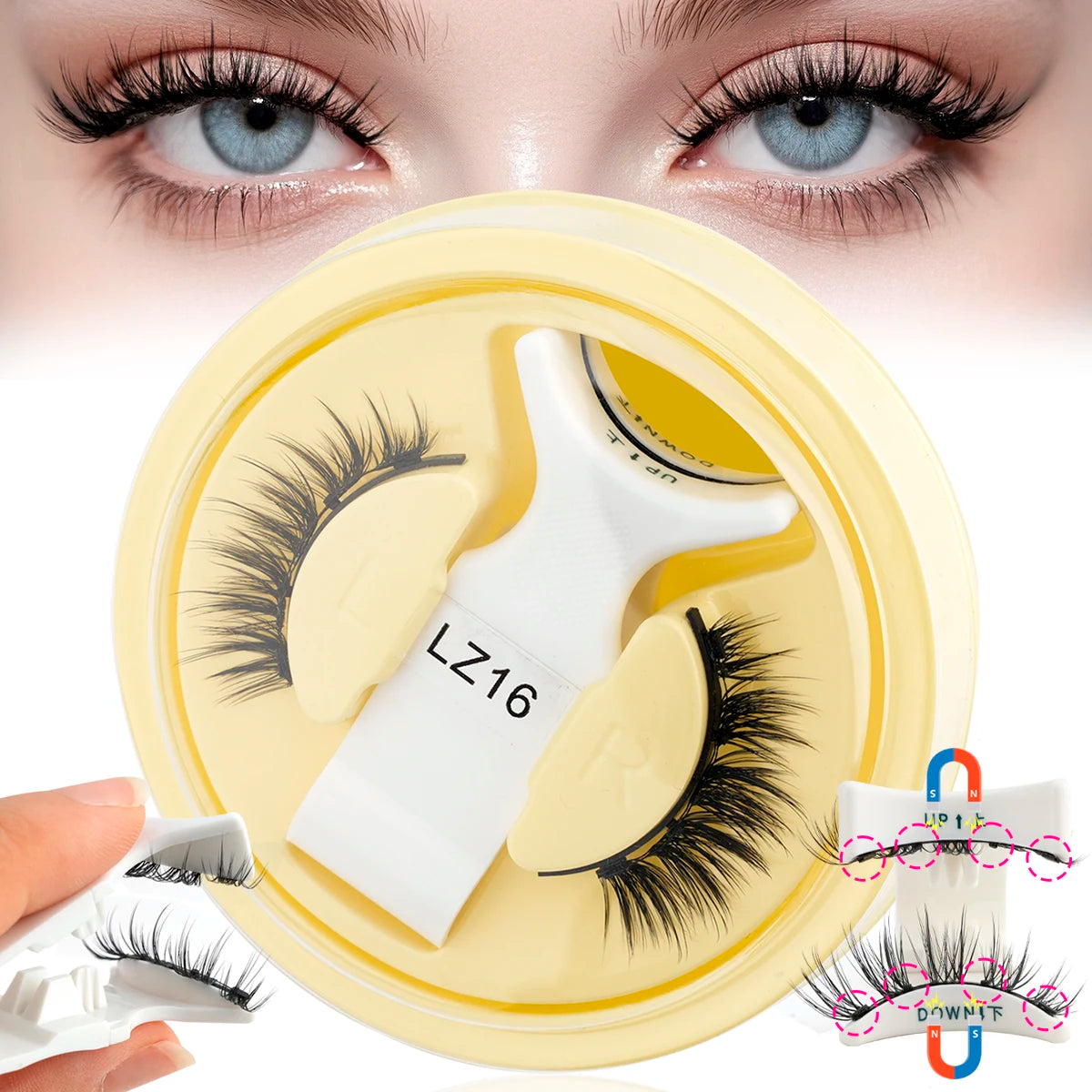 New Magnetic Eye Lashes With Winged Ends Soft Reusable Magnetic Lashes Natural Look 3D False Lashes Makeup With Magnet Tool Vue