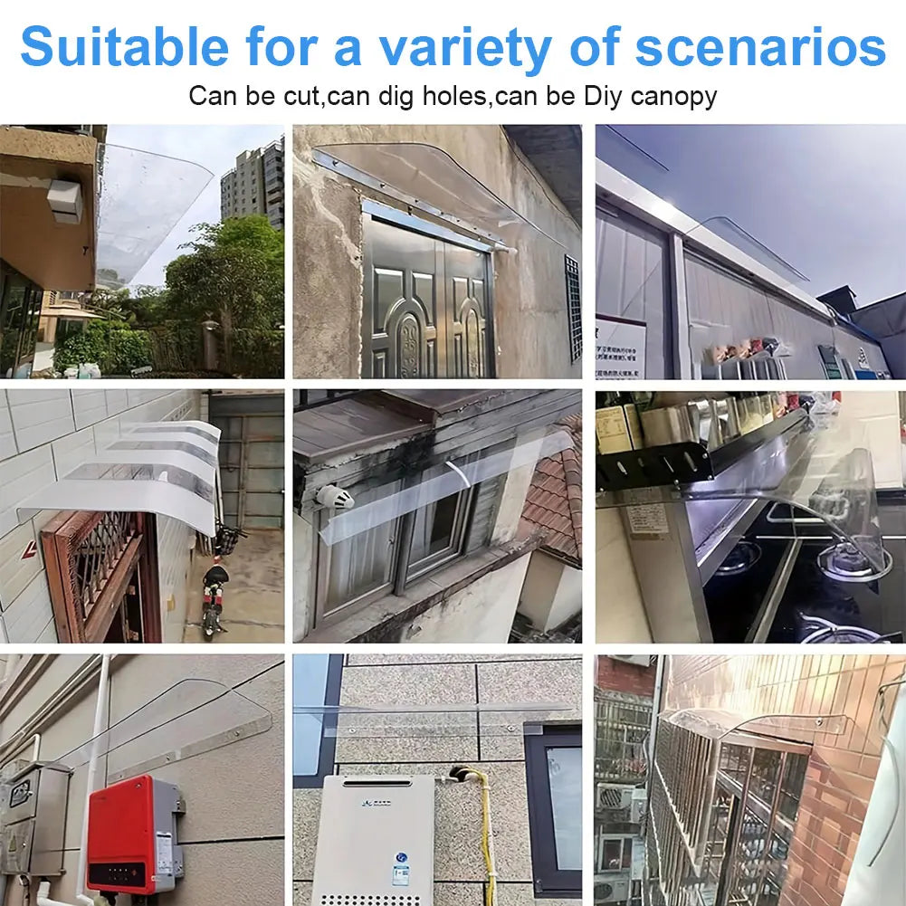 Window Door Wall Canop UV Rain Protection Door Shelter Window Cover Window Awning Awning Canopy for Front Door/Porch Patio Roof Vue