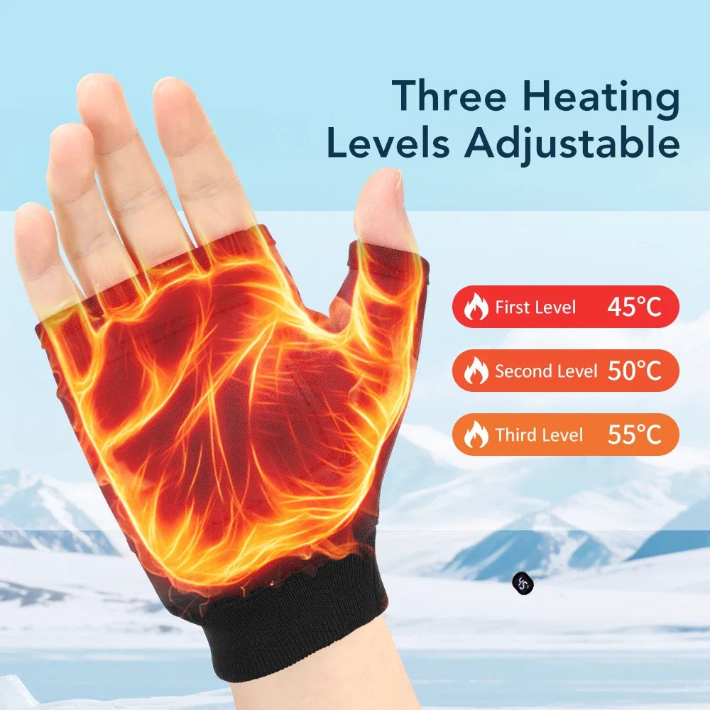 Smart Rechargeable Electric Heated Gloves 360° Heating Thermal Heated Gloves Windproof Touchscreen Home Outdoor Hiking Cycling Vue