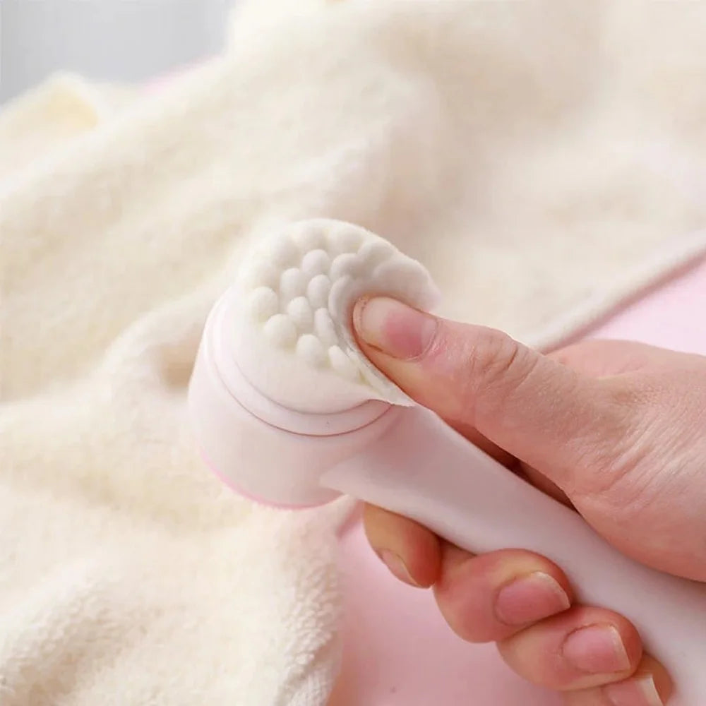 1pc Facial Cleansing Brush 3D Double Silicone Manual Massage Facial Brush Soft Bristles Exfoliator Double Sided Face Wash Brush Vue