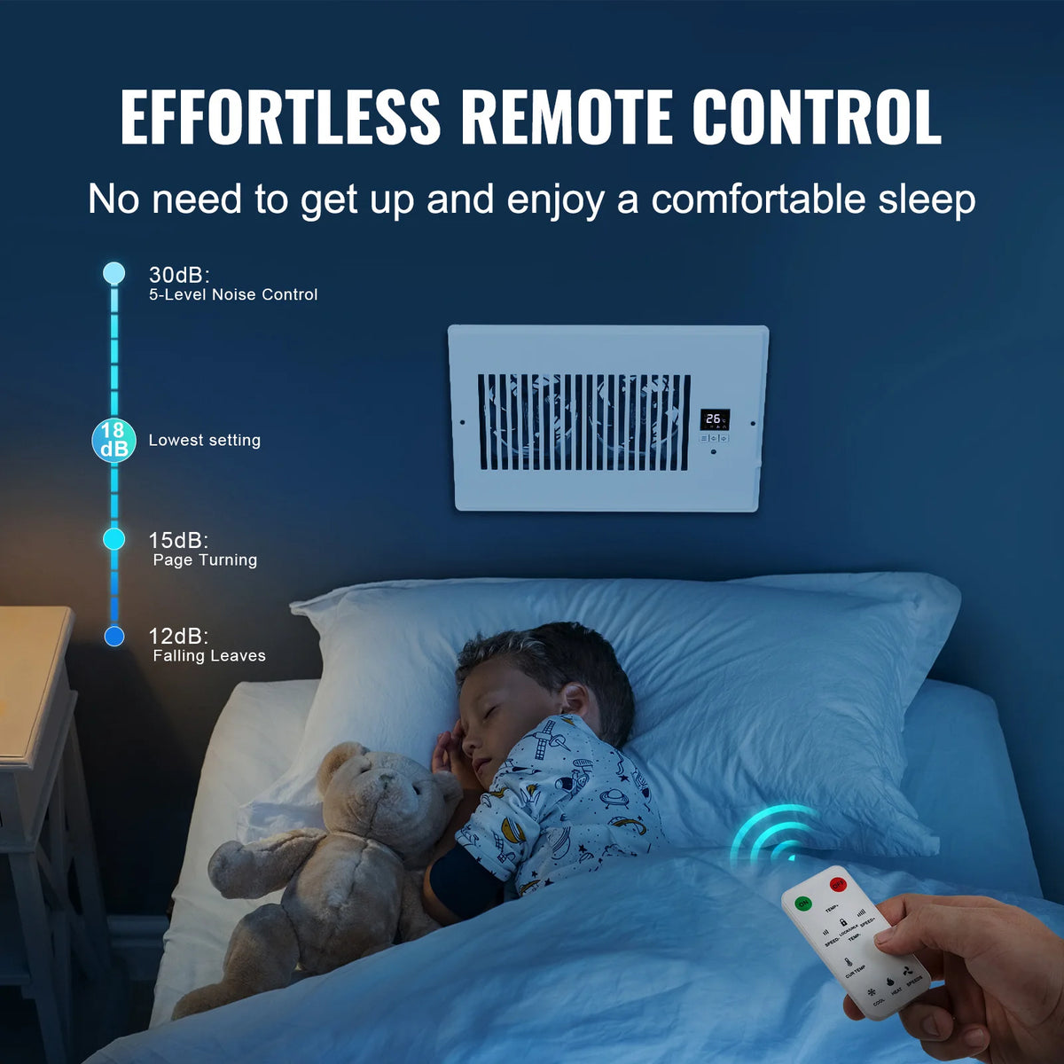 Quiet Register Booster Fan with Remote & Thermostat | 6x10 6x12 Register Booster Fan Vue