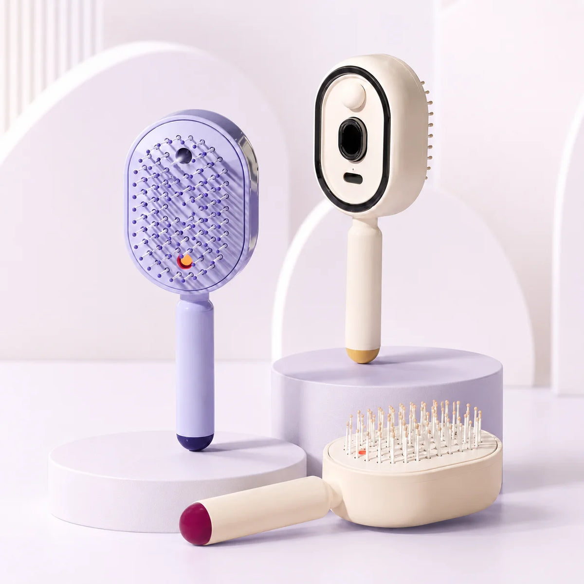 Electric Steam Brush, Rechargeable Detangling Steam Hair Straightener, Rechargeable Water Spray Hair Brush for Long Short Hairs Vue