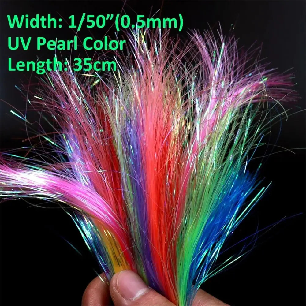 DIY Accessories Fishing Lure Shining Fly Fishing Jig Hook Streamer Assist Hooks Line Fly Tying Tinsel Fly Tying Materials Vue