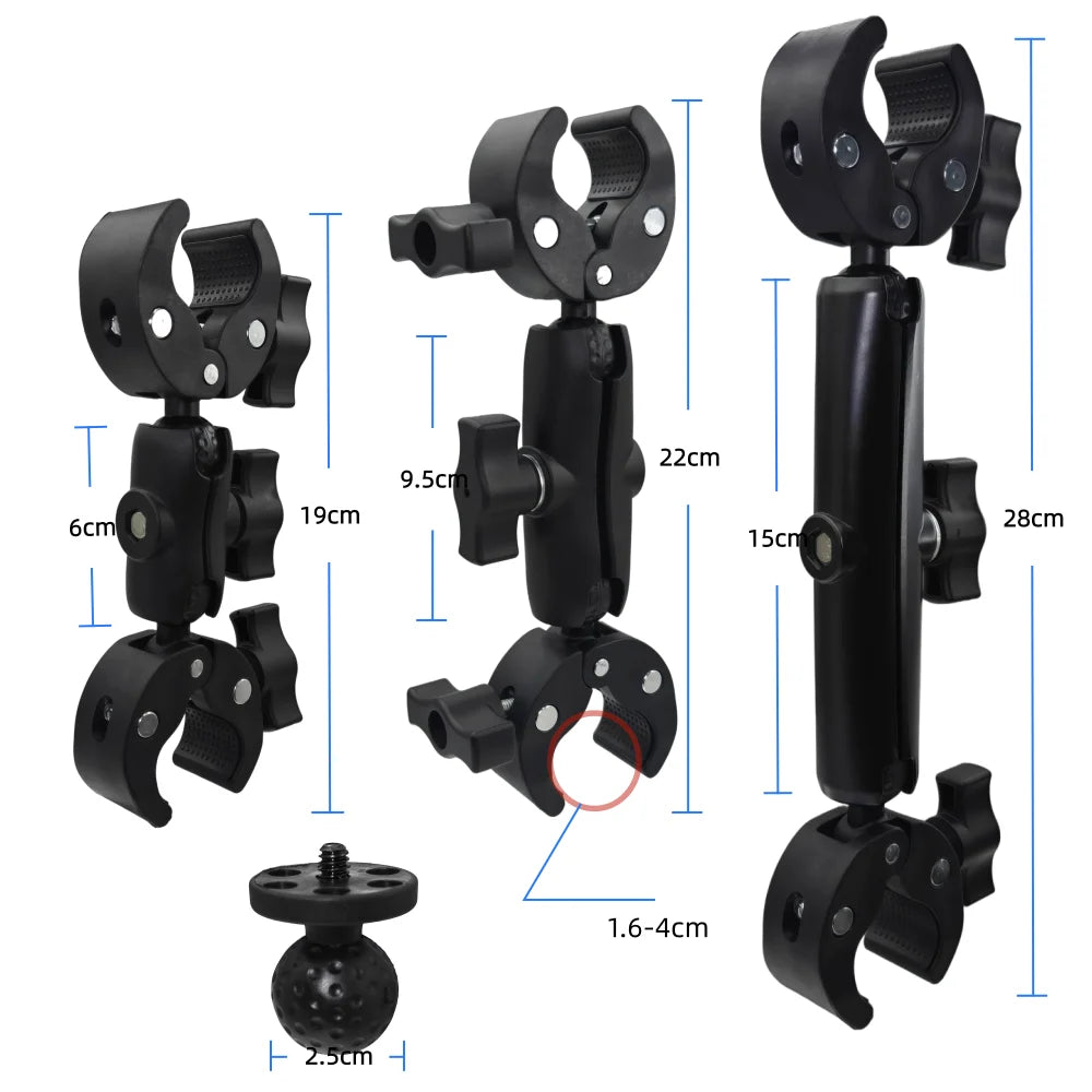 Double Head Clamp Kit For Insta360 X5 X4 X3 Motorcycle Bicycle Double Clip Bracket for GoPro 13 12 Action Camera Accessories Vue