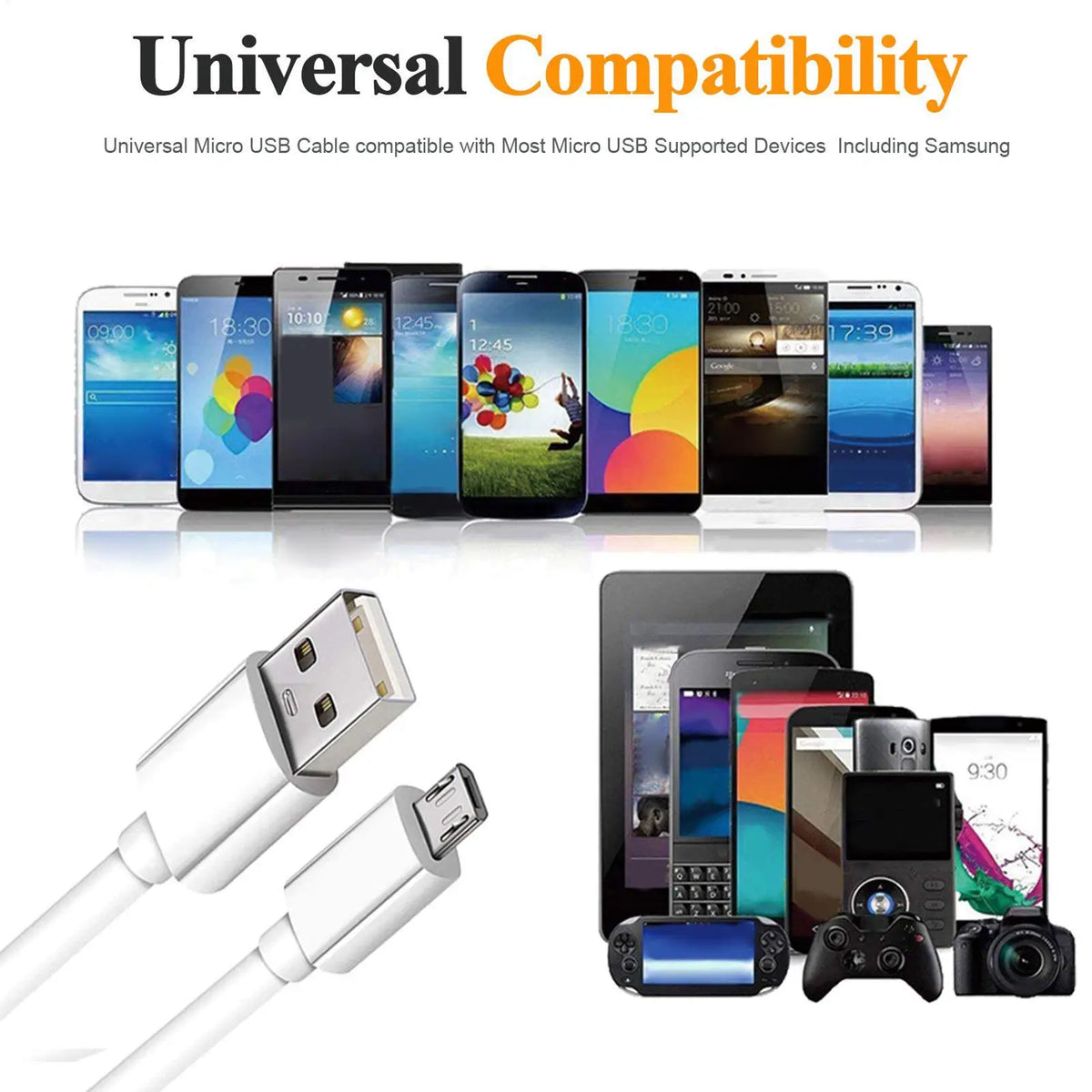 100cm durable Fast Charging USB B Cable 480 Mbps USB 2.0 3A Cord Fast Charging Speed Data Wire for Smartphones Digital Devices Vue