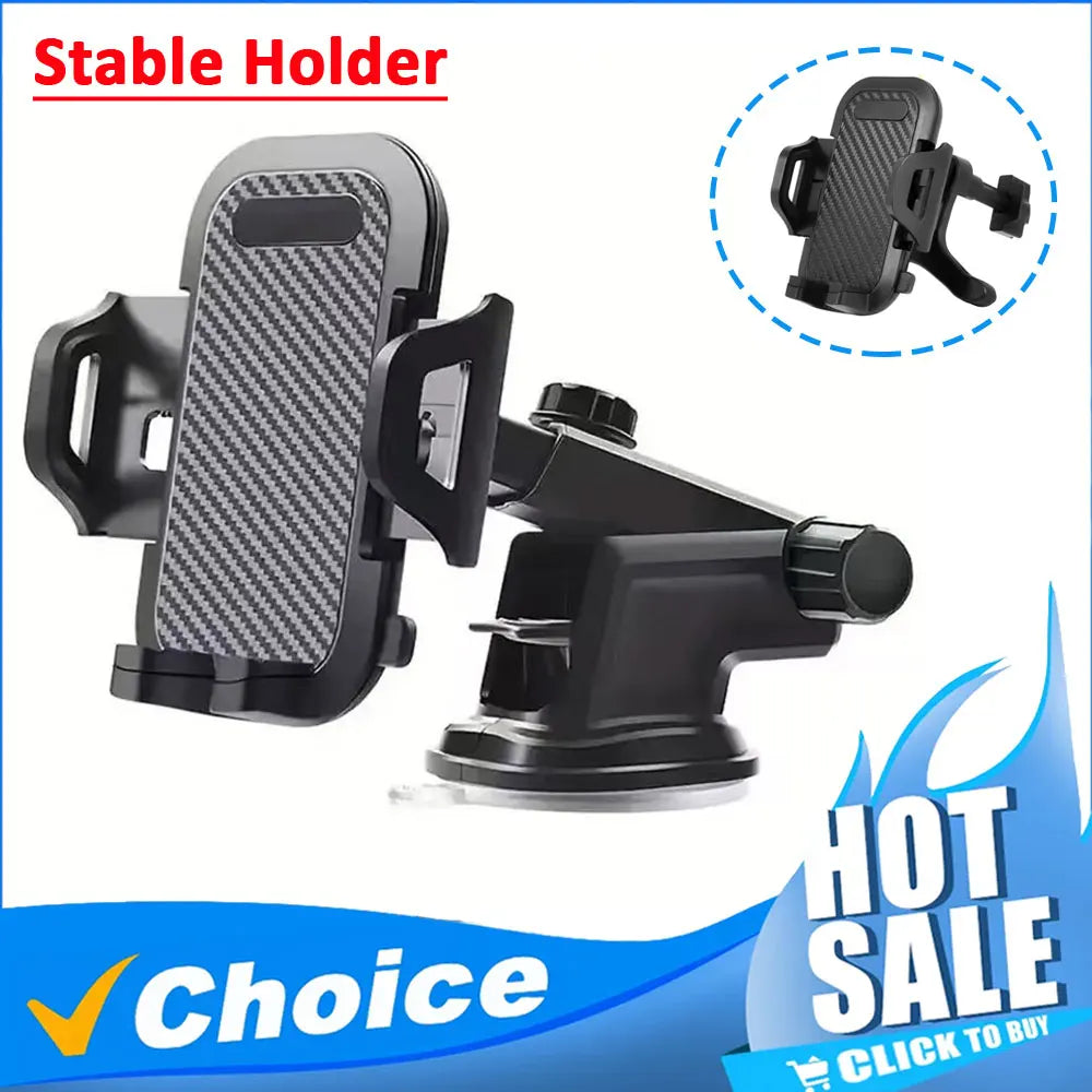 Universal Car Phone Holder Suction Cup Mount Stand for iPhone 17 16 15 14 13 8 X Samsung Xiaomi Mobile Phone Bracket For Car Vue