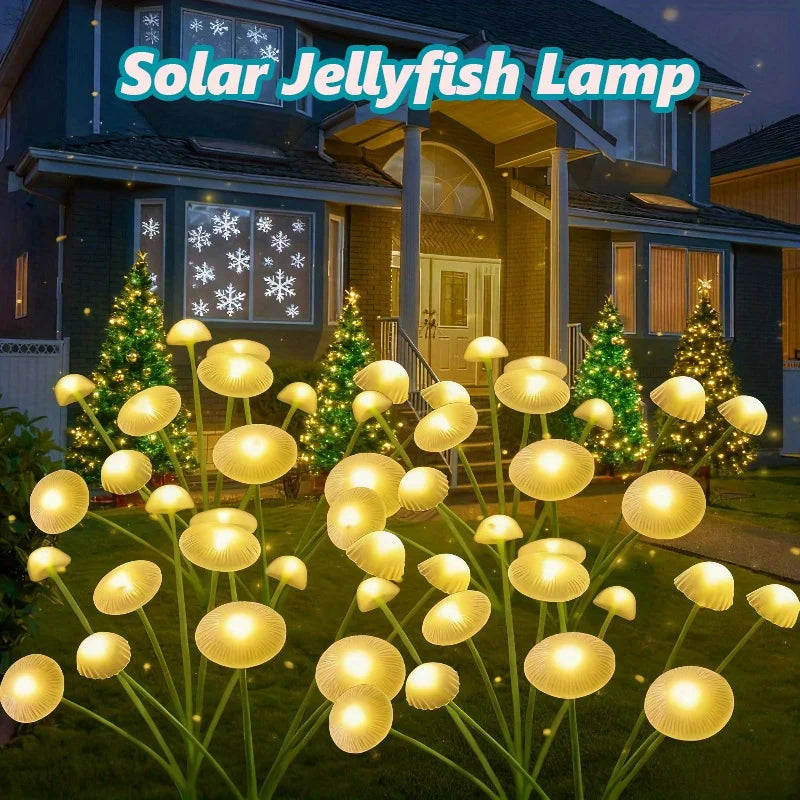 Solar Powered Jellyfish Garden Stake Lights Flexible Swing LED Lamp, Waterproof Outdoor Fairy Landscape Decor Lights Vue