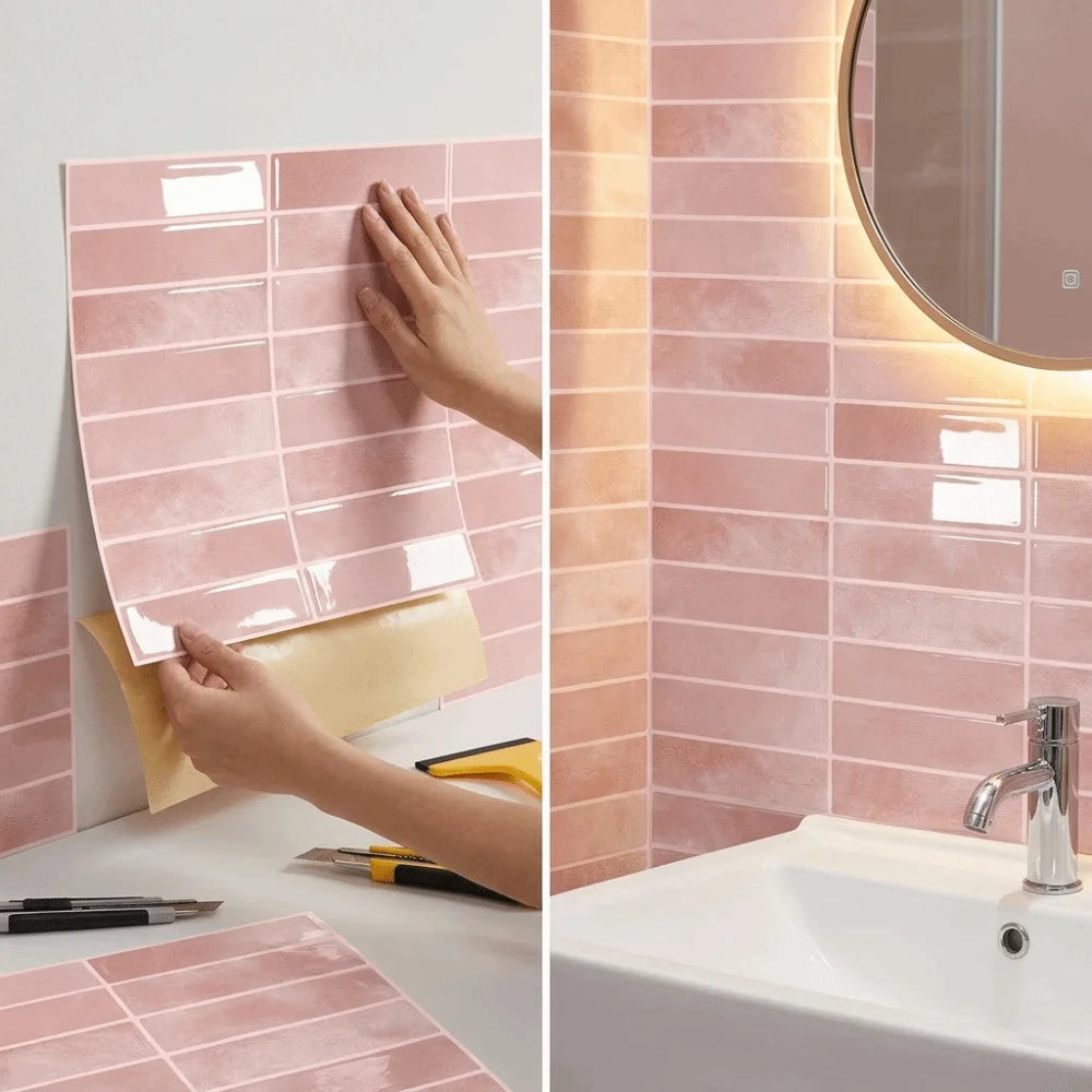 Strong Adhesive 3D Tile Stickers Drip Glue Material Three-Dimensional Layered Self-adhesive wallpaper Classic Neutral Styles Vue