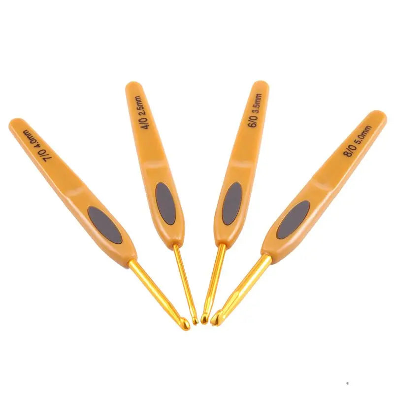 ABKW-24Pcs Handmade Crochet Hook Set Stitches Sewing Tool Home Knitting Needles Aluminum Alloy DIY Portable Vue