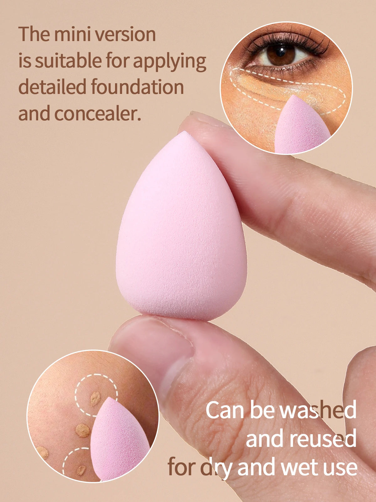 8Piece Mini Makeup Sponge Set, Suitable For Liquid BB Cream Powder Application, Makeup Egg Dry Wet Dual‑Use Powder Puff Vue