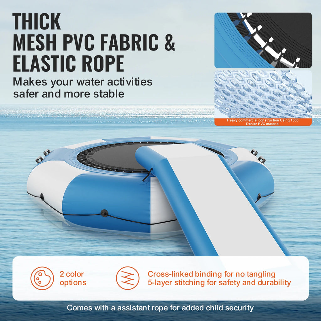 10ft Inflatable Water Trampoline with Slide & Ladder Inflatable Water Trampoline Vue
